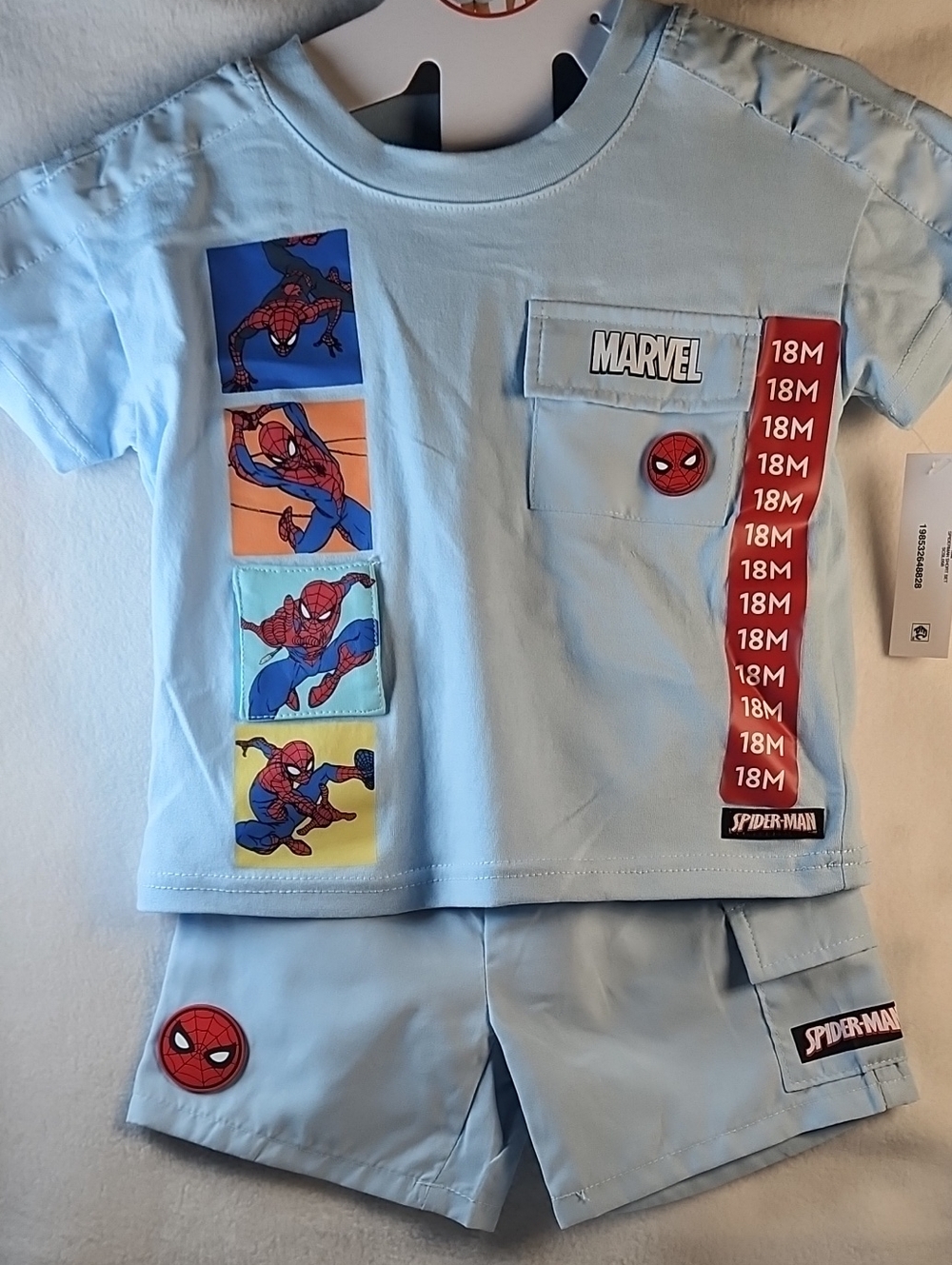 Marvel Light Blue Spider-Man Toddler Short Set